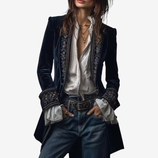 Blazer de terciopelo bordado «Constance»