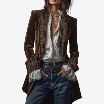 Blazer de terciopelo bordado «Constance»