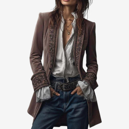 Blazer de terciopelo bordado «Constance»