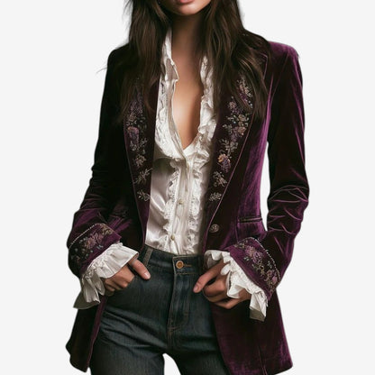 Blazer de terciopelo bordado «Constance»