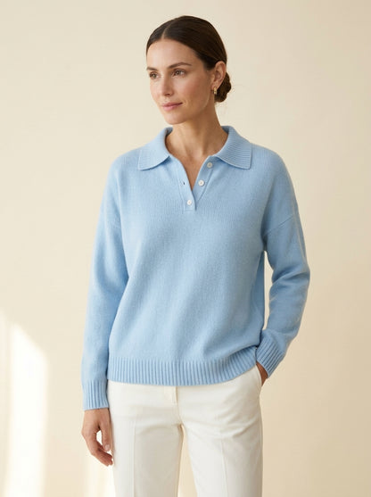 Jersey de punto con cuello polo Isidora, vista frontal