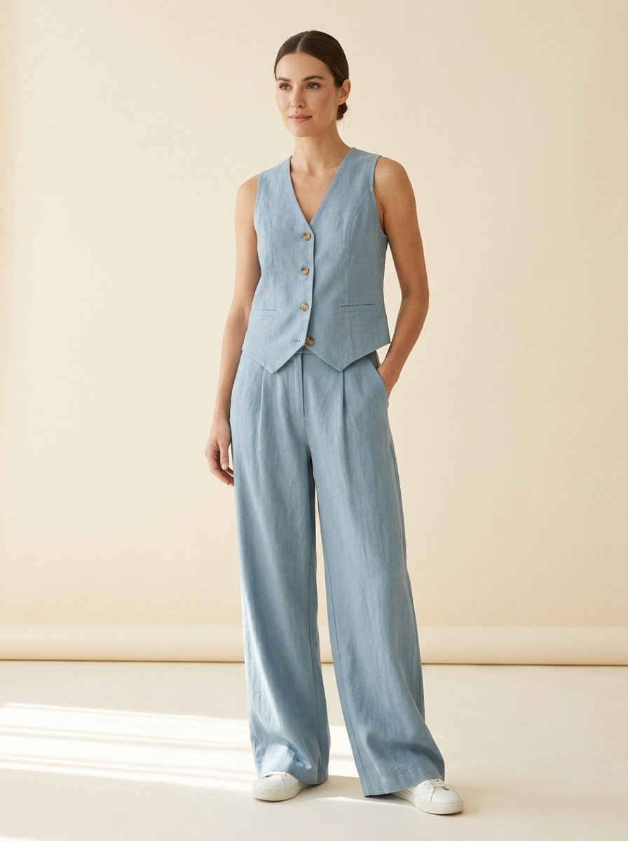 Conjunto de chaleco y pantalón ancho Aira, vista principal